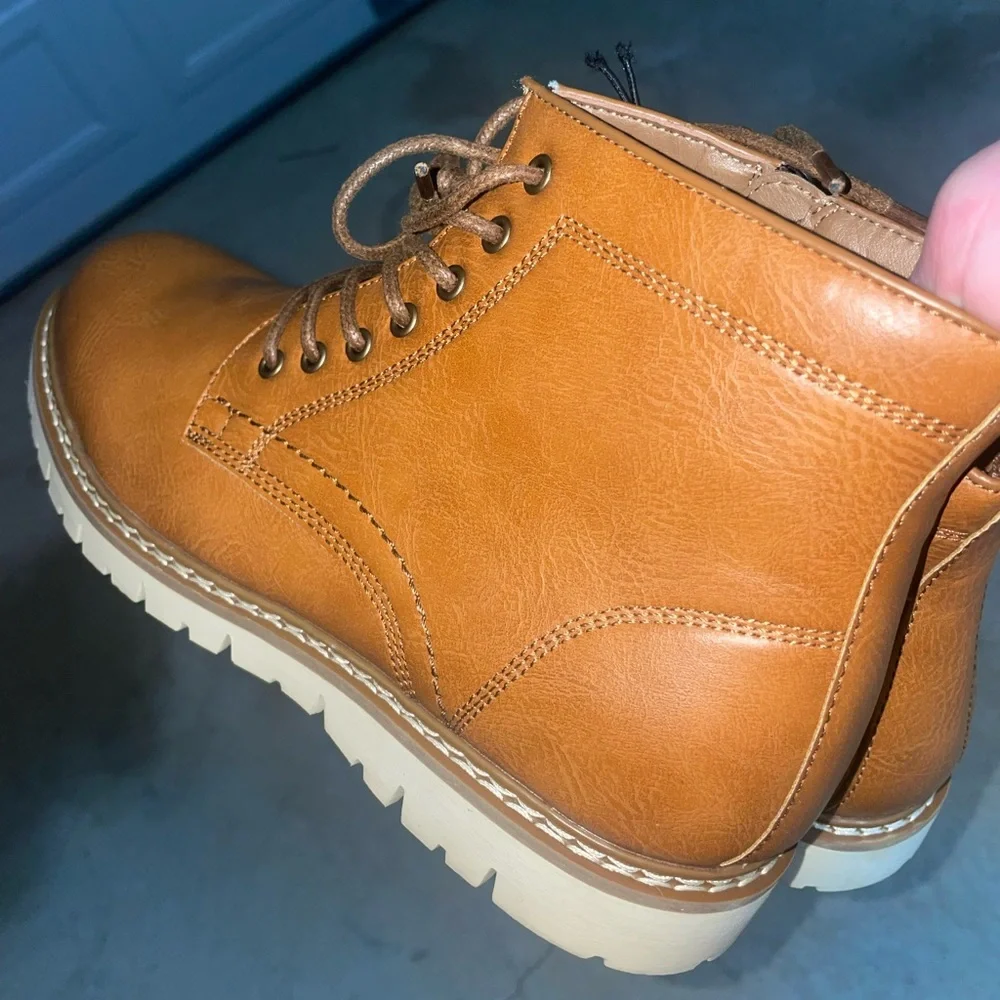 Steve Madden Broome Chukka Men’s Cognac Leather Boots Size 9 Brown Lace P-BROOME - Picture 6 of 13